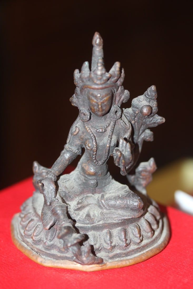 Sino Tibetan Bronze God: 4 inches tall