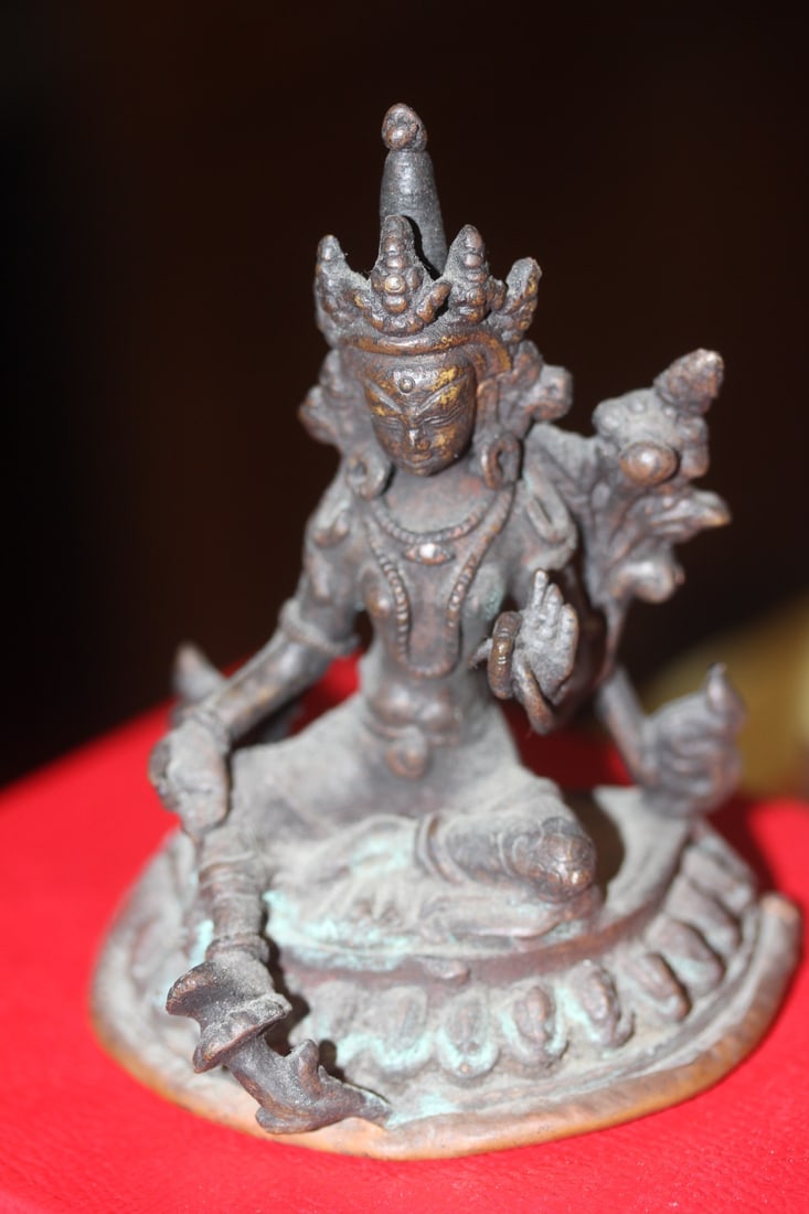 Sino Tibetan Bronze God: 4 inches tall