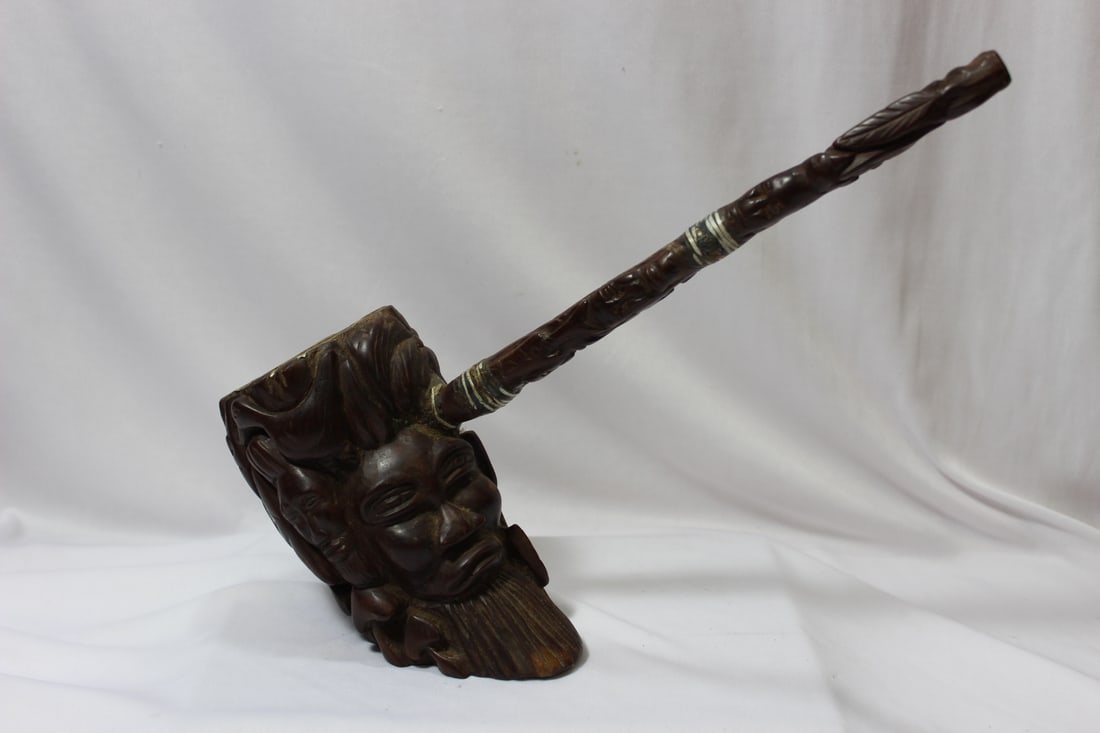 A Large Smoking Pipe?: signed - approximately 15inches long - do not know if it is a smoking pipe, or some other pipe