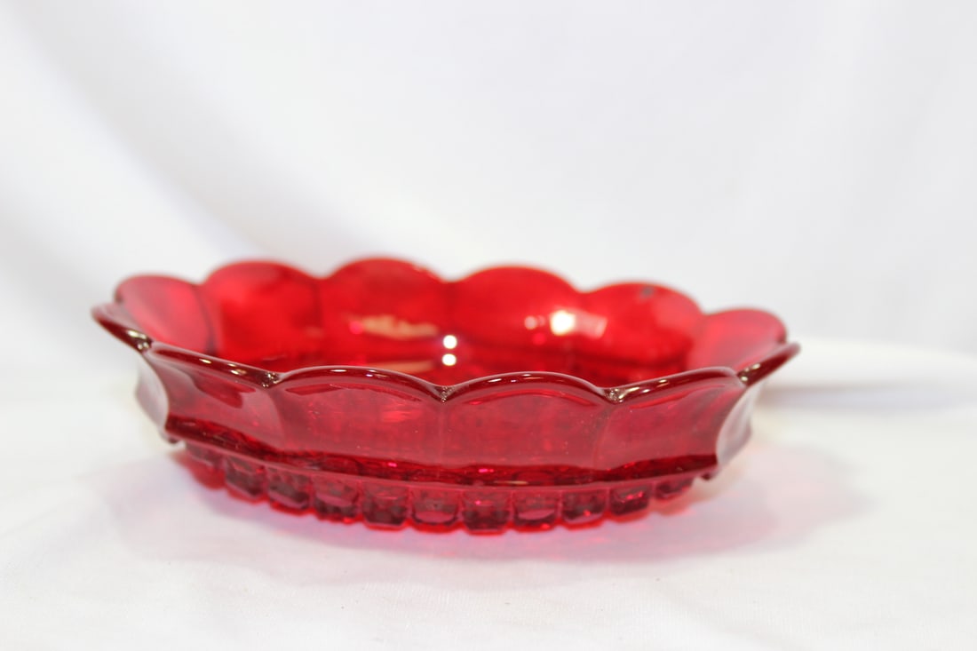A Ruby Red Glass Sugar Container - 2