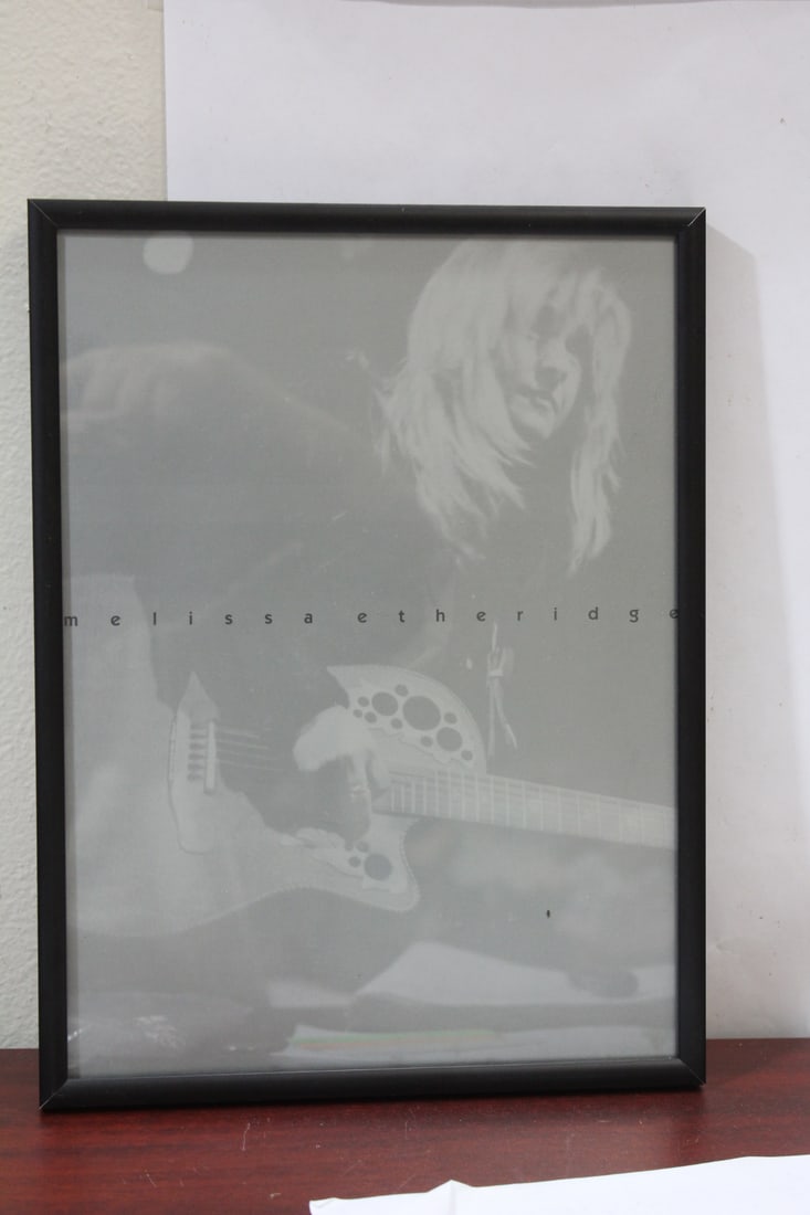 Melissa Ethridge Framed Poster: overall= 12 3/8" x 9 3/8"