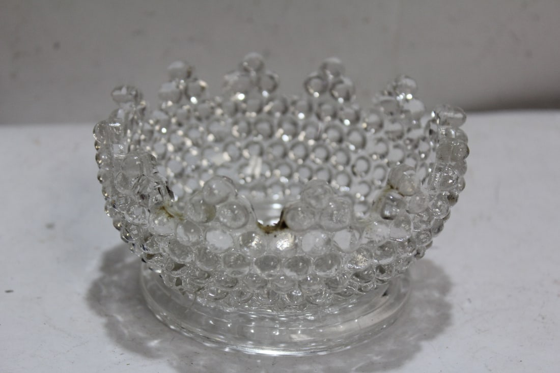 A Pressed Glass Nut Bowl: 4 1/8" in diameter