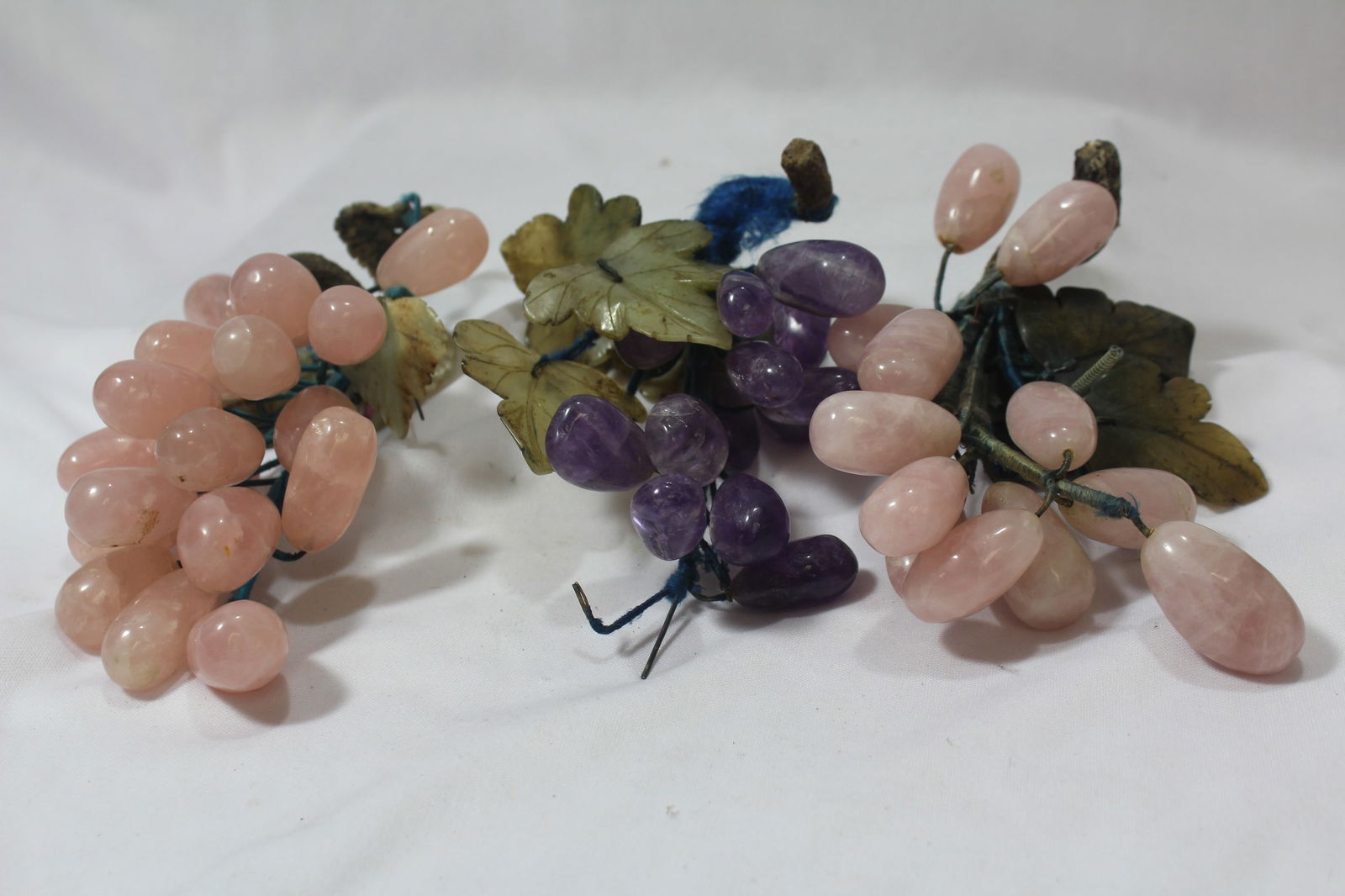 Lot of 3 Stone/Jade/Quartz Fruits: missing fruits on some of the branches