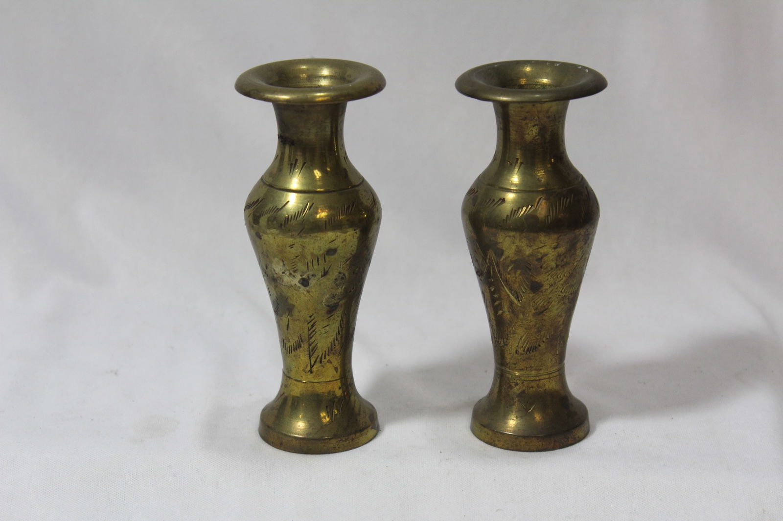 A Pair of Small Brass Vases (1 of 4)