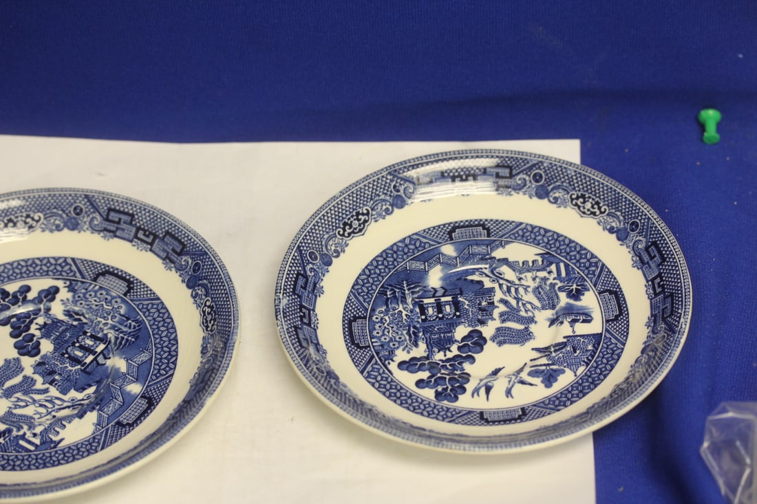 Lot of 2 Willow Saucers: Johnson Borthers, England - 6 1/4" in diameter
