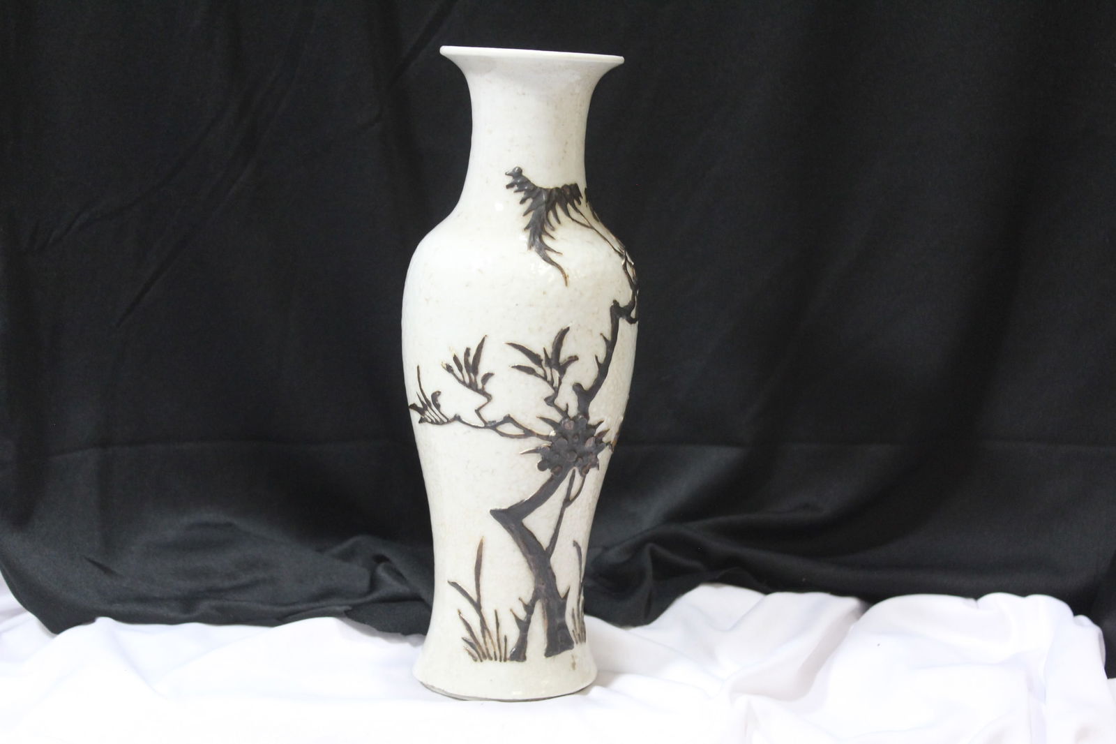 A 19th Century Ceramic Vase: 10 inches tall