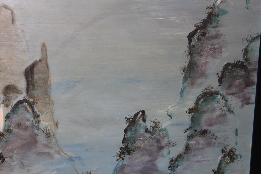 A Signed Chinese Oil on Board Painting - 6