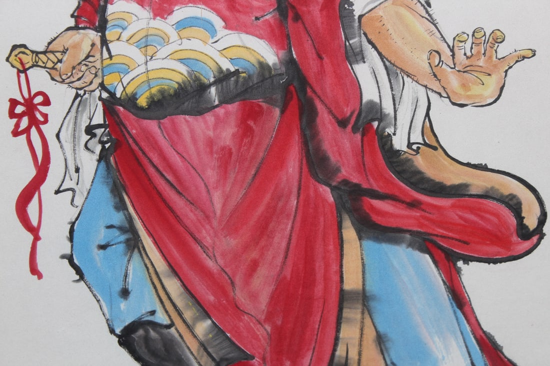 A Chinese Watercolour of a Warrior - 6