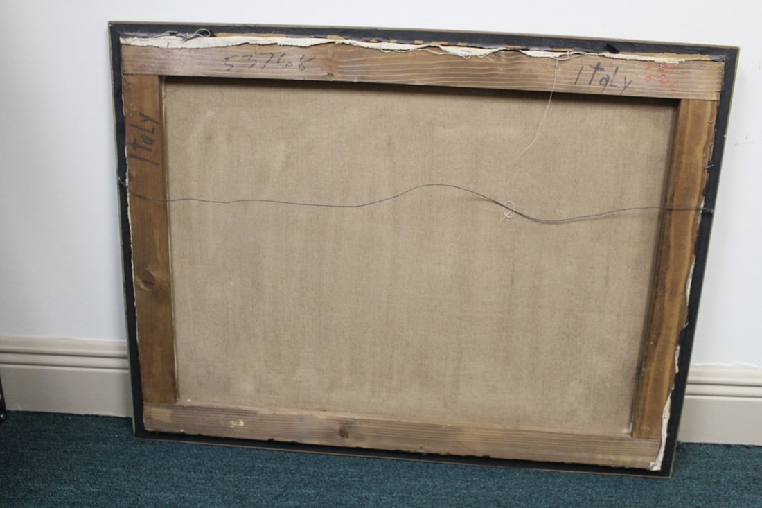 An Antique/Vintage Oil on Canvas of a Building - 11