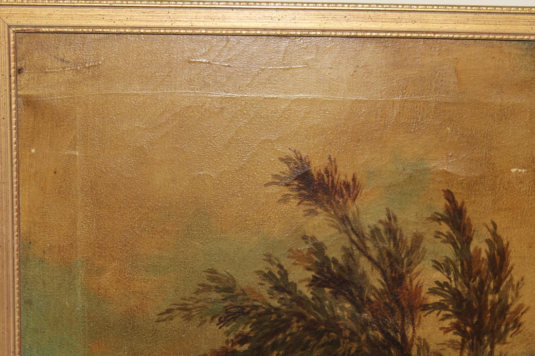 An Antique/Vintage Oil on Canvas of a Building - 2