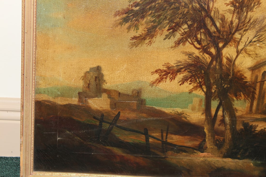 An Antique/Vintage Oil on Canvas of a Building - 7