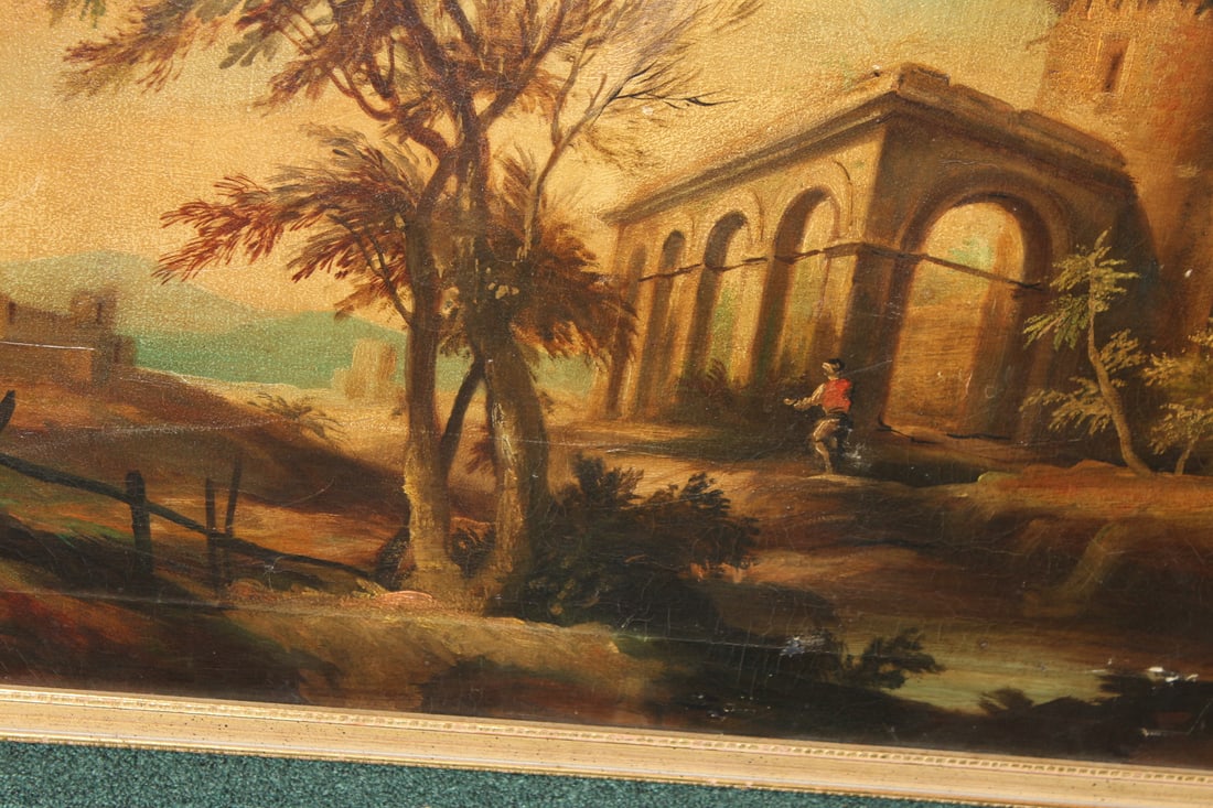 An Antique/Vintage Oil on Canvas of a Building - 9