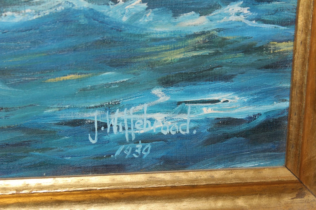 Oil on Canvas of a Clipper Ship - 3