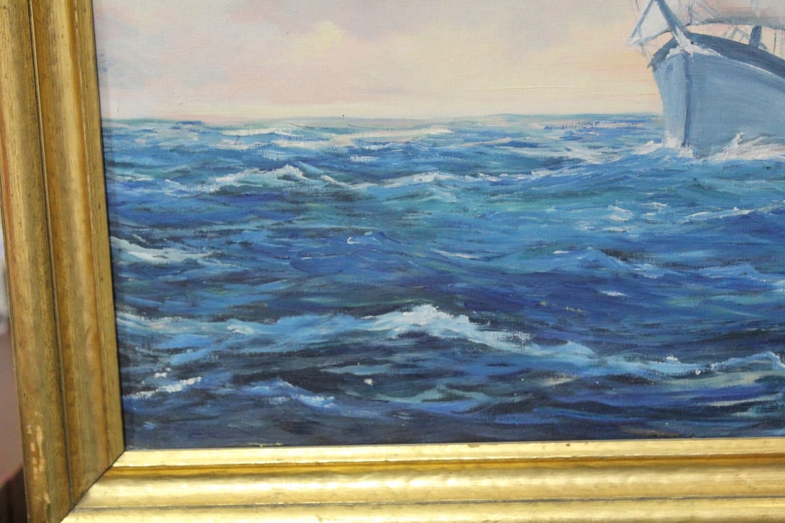 Oil on Canvas of a Clipper Ship - 7