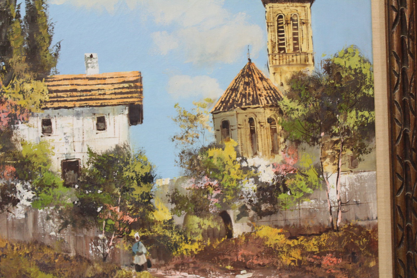 A Vintage Spanish Signed Oil on Canvas Painting - 6