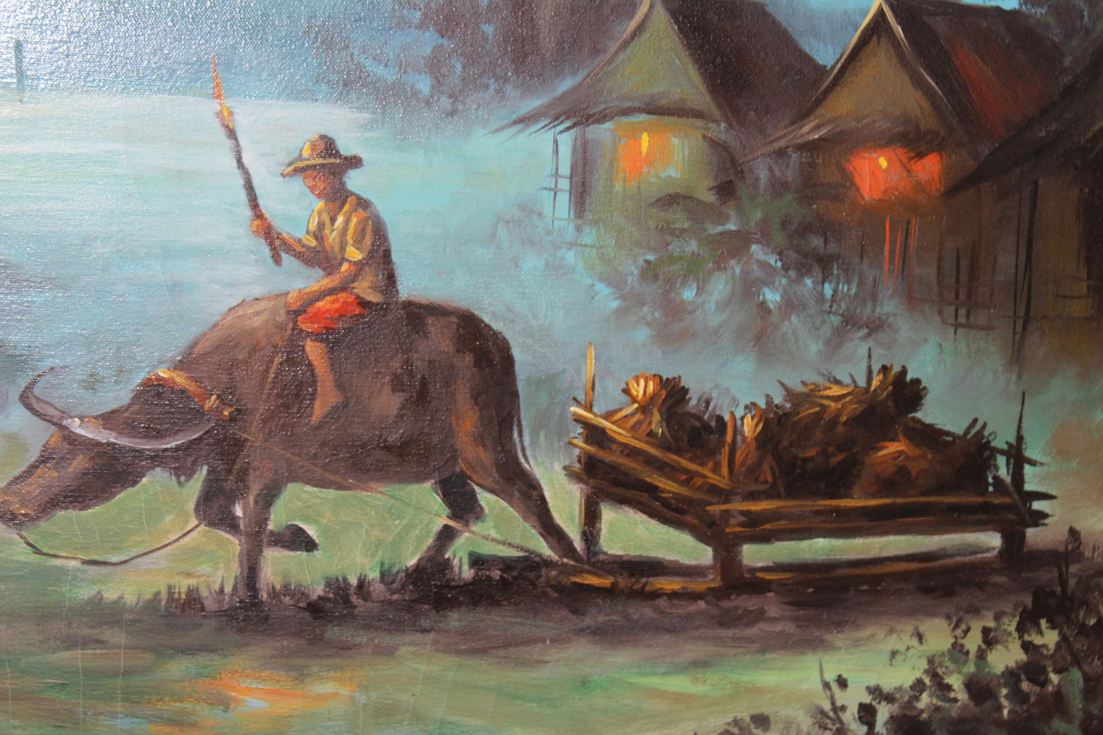 Oil on Canvas of Oriental Scene - 2