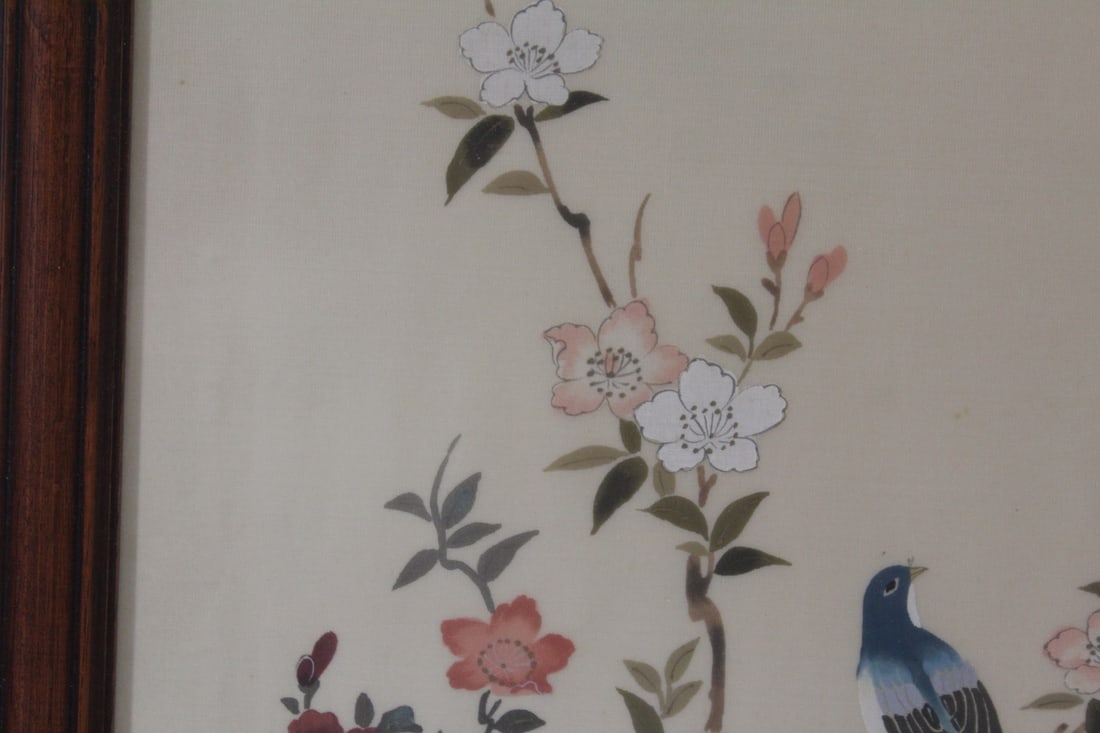 A Signed Oriental Pastel on Silk Painting - 7