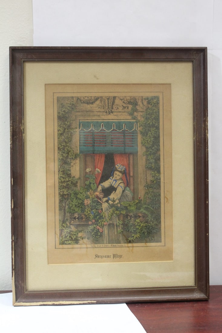 An Antique German Engraving: most likely 19th century - overall= 15 1/2" x 12"