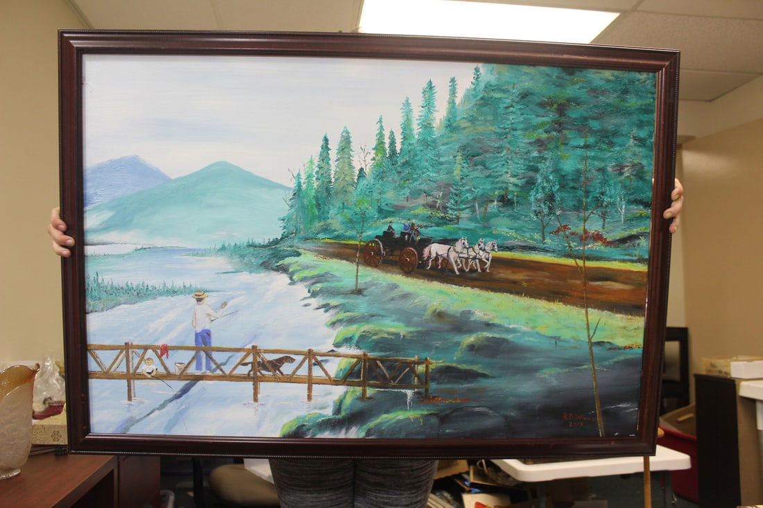 A Large Modern Oil on Canvas: signed: Winne - overall= 38 1/2" x 26 3/4"