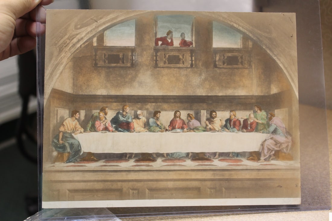 Vintage Print- Last Supper: 9 7/8" x 7 5/8" 