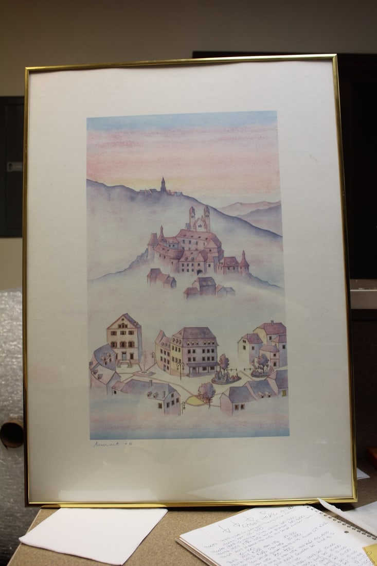 Signed, Framed Lithograph: overall= 27 1/4" x 19 3/4" 