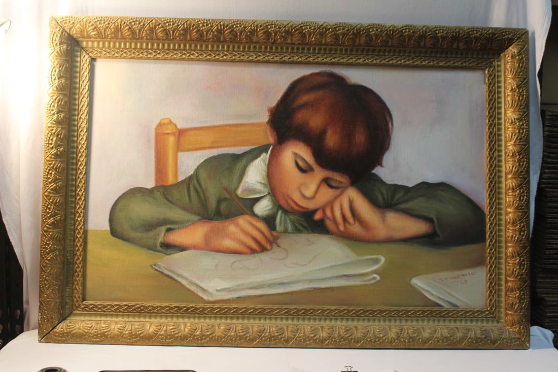 Oil on Canvas of a Boy: 42 1/2" x 28 1/2" 