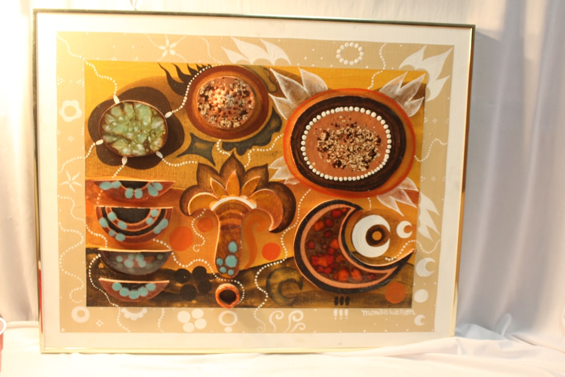 A Ceramic on Canvas Art: signed: Watson - 28" x 22 3/8" 