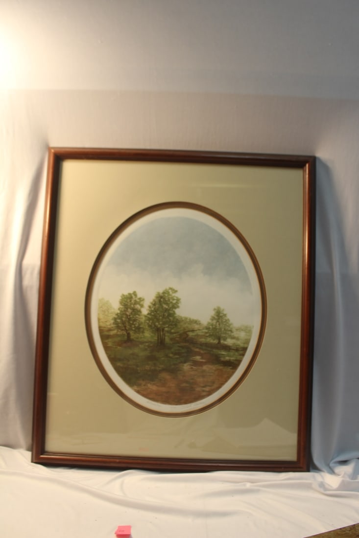 A Framed Lithograph by Dominguez?: overall= 28" x 24" - limited edition