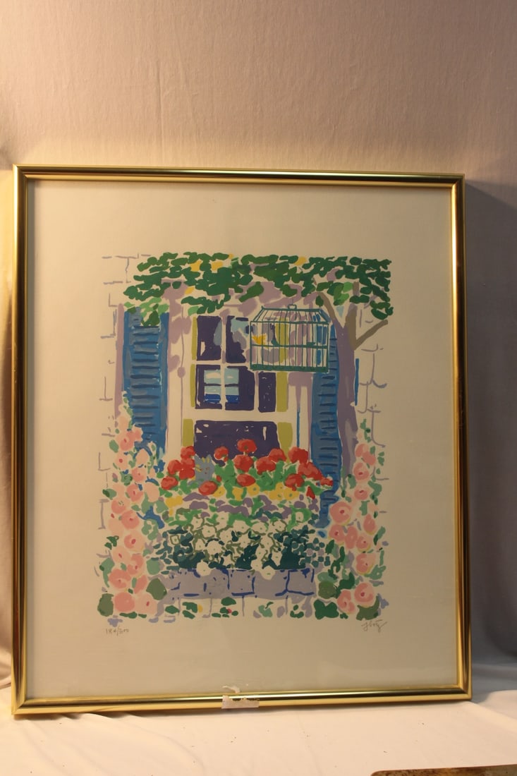 A Signed John Botz Lithograph: limited edition of 184/300 - framed - 22 3/8" x 19" 
