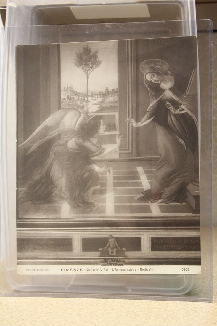 Vintage Black and White Print: Firenze galleria Uffizi - 9 1/2" x 7 1/2" 