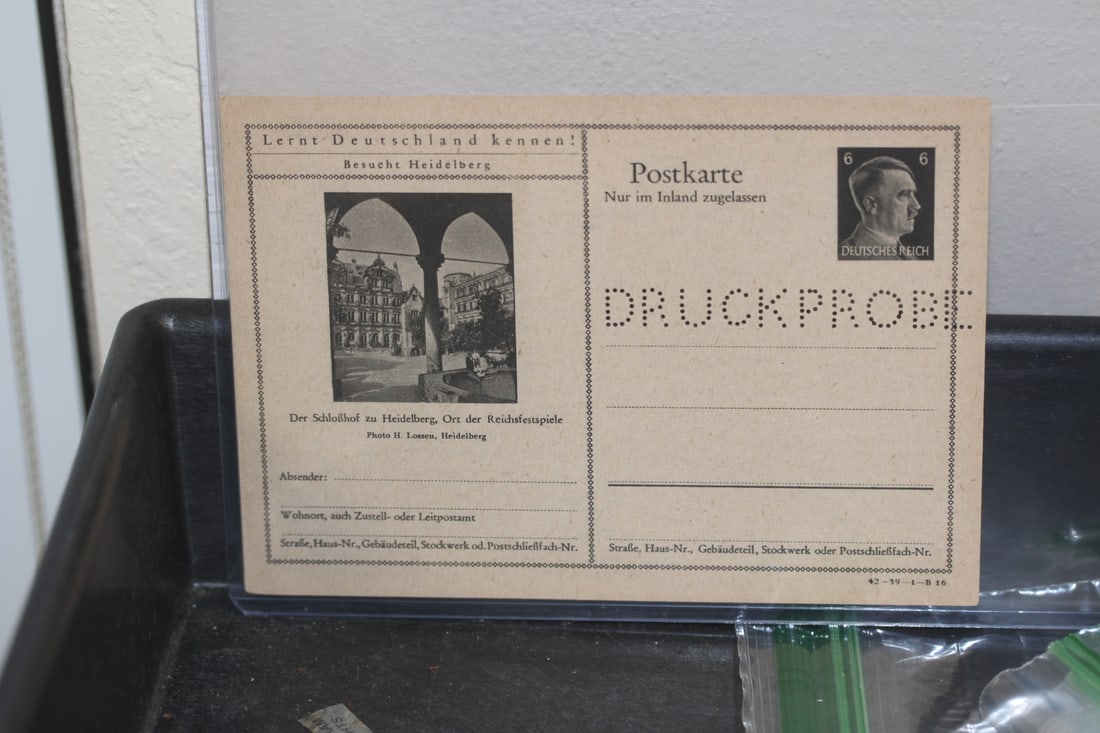 Germany H i t l e r WWII Post Card: Druck probe post card 