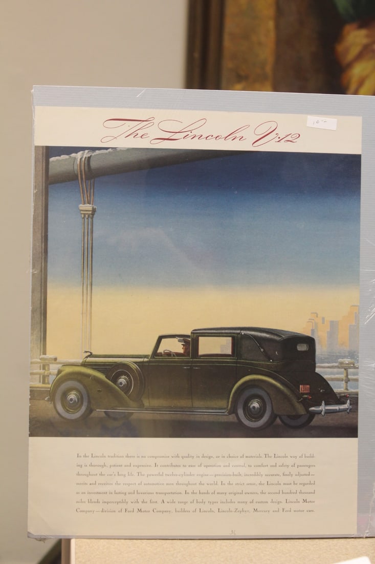 Lincoln V12 Advertising Print: from a magazine 