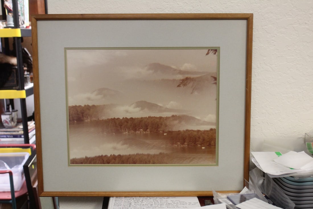 Framed Photograph or Print: overall= 19 3/4" x 16 5/8" - bio on back