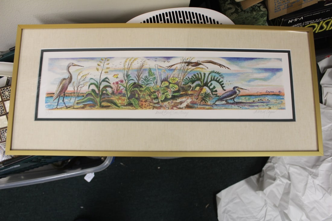 Framed Richard Capes Print/Lithograph: signed - limited edition - 28 1/4" x 12 1/4"