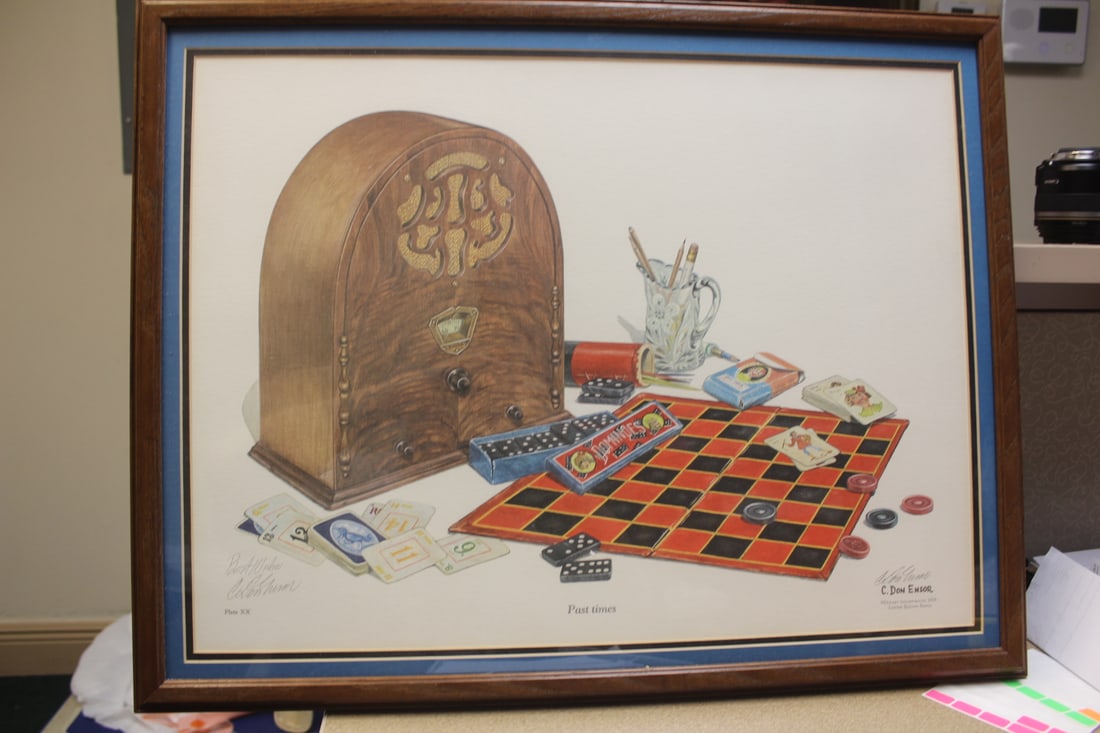 Signed Don Ensor Print: Limited edition - framed - overall= 26" x 20 1/2" 