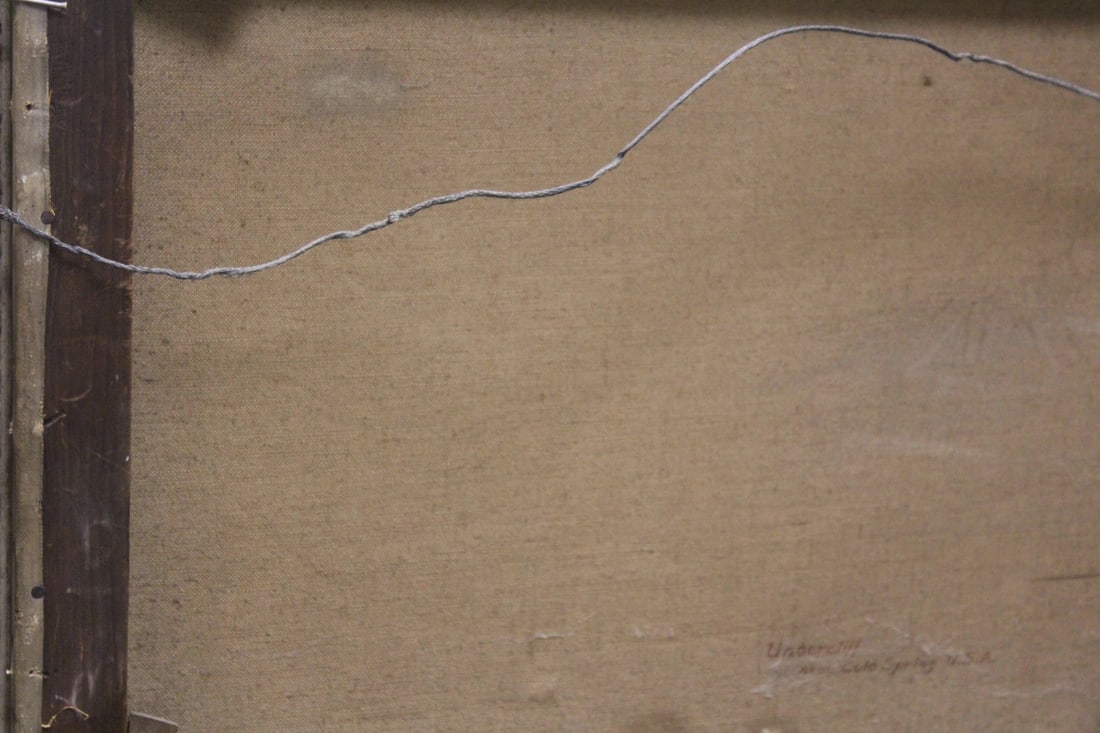 Antique oil on canvas painting - 10