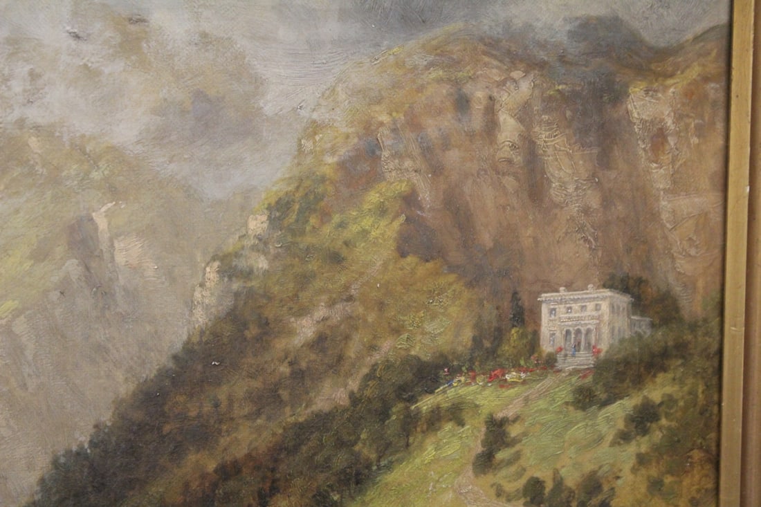 Antique oil on canvas painting - 4