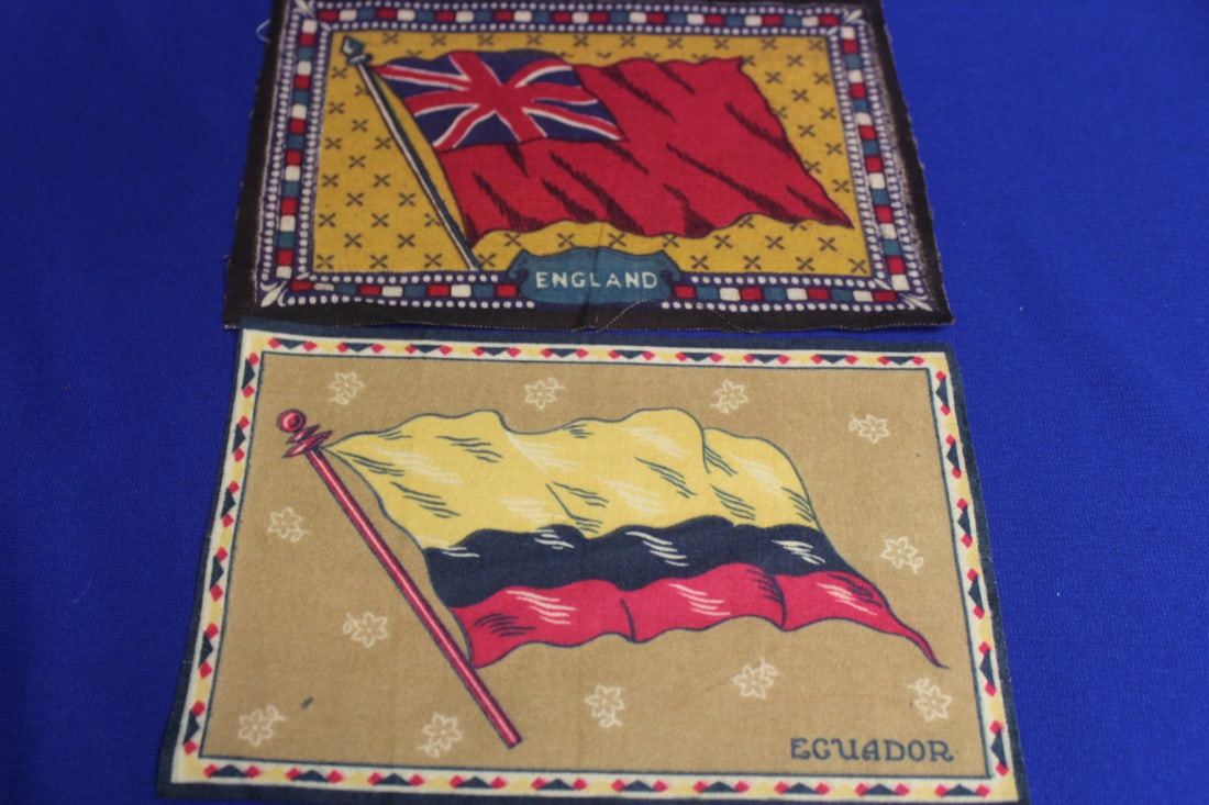 Lot of 2 Vintage Tobacco Flags: 8" x 5 1/2" each 