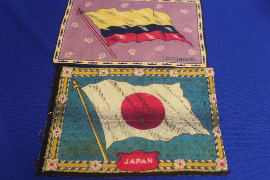 Lot of 2 Vintage Tobacco Flags: 8" x 5 1/2" each 