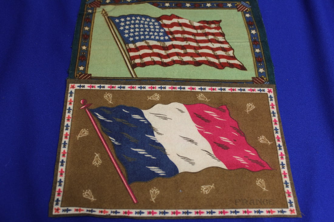 Lot of 2 Vintage Tobacco Flags: 8" x 5 1/2" each 