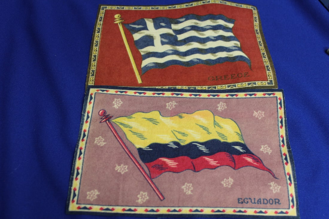 Lot of 2 Vintage Tobacco Flags: 8" x 5 1/2" each 