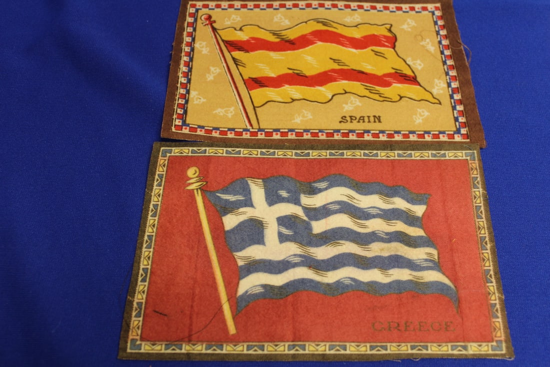 Lot of 2 Vintage Tobacco Flags: 8" x 5 1/2" each 