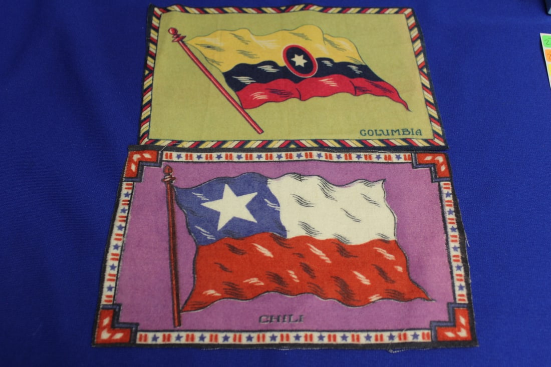 Lot of 2 Vintage Tobacco Flags: 8" x 5 1/2" each 