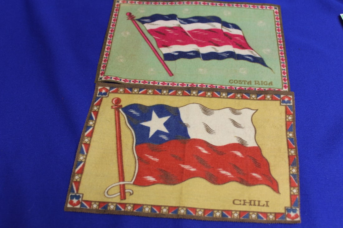 Lot of 2 Vintage Tobacco Flags: 8" x 5 1/2" each 