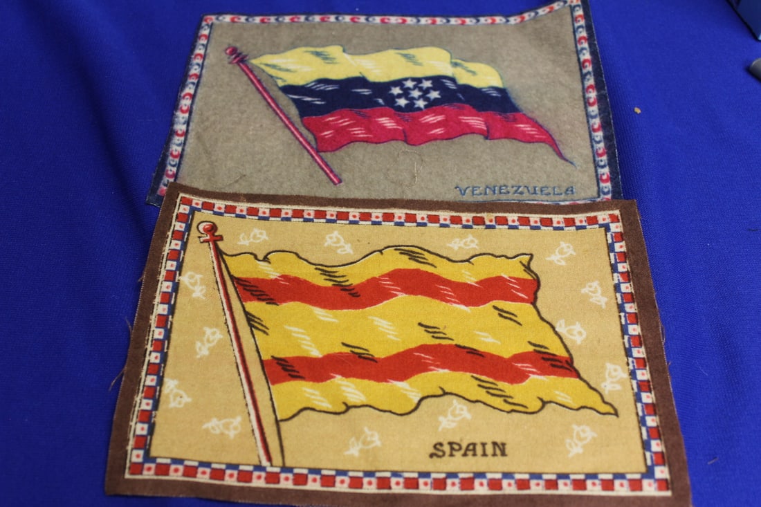 Lot of 2 Vintage Tobacco Flags: 8" x 5 1/2" each