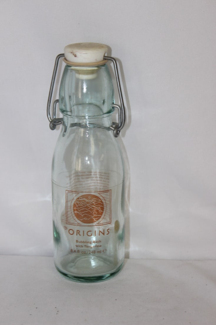 A Vintage Clear Bottle: 7 3/4" tall