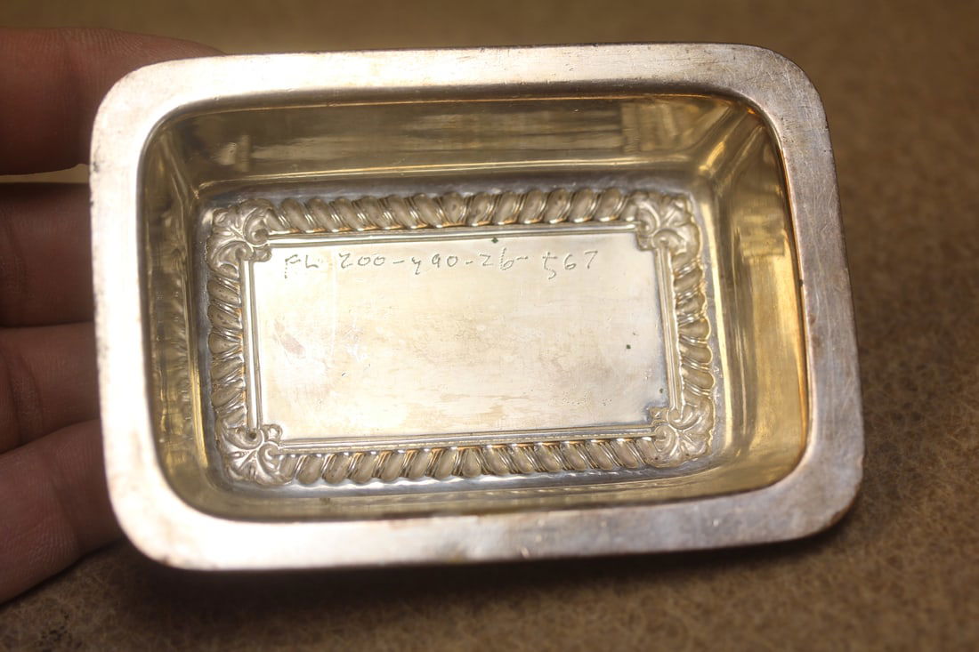 Small Silverplate Tray: 3 7/8" across