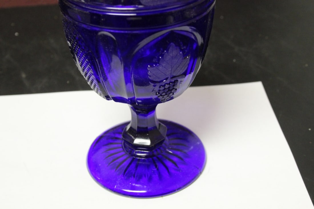 A Blue Glass Compote - 3