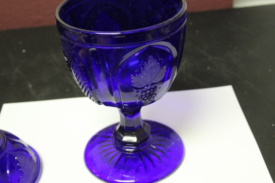 A Blue Glass Compote - 6