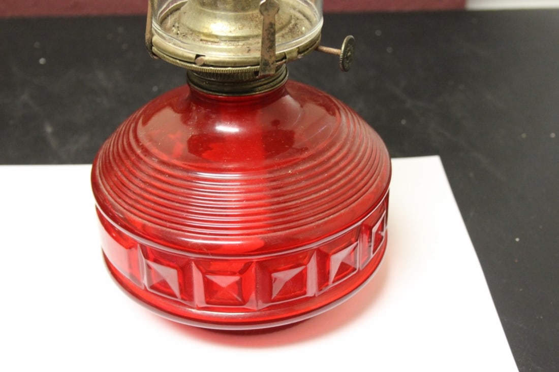 A Ruby Red Oil Lamp - 2